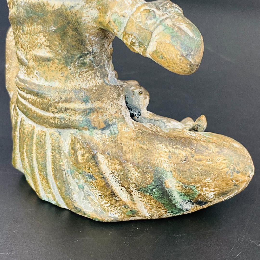 ブロンズ彫刻 古銅 チベット 仏像 坐像 密教 銅製 青銅像 時代物R8SA41