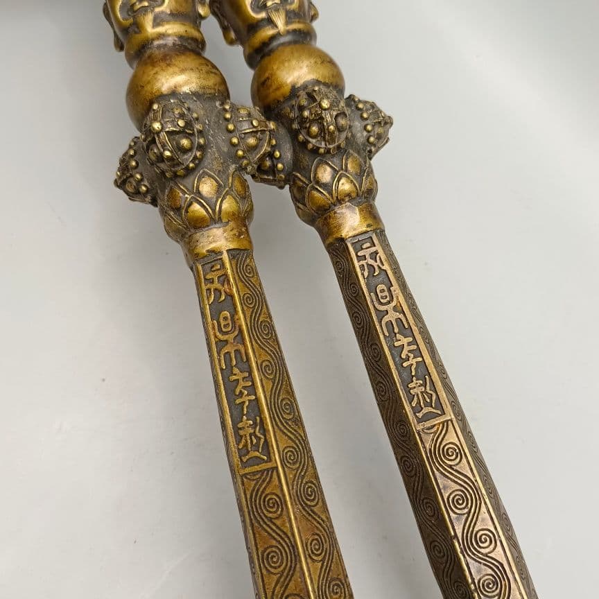 銅器 密宗伝蔵 五股金剛杵 法器 降魔仗神鞭 武器 兵器 銅鞭 工芸品 置物