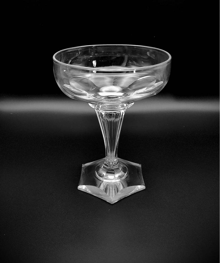 【高さ：13.2cm】アンティークバカラ シャンプノワーズ　クープグラス