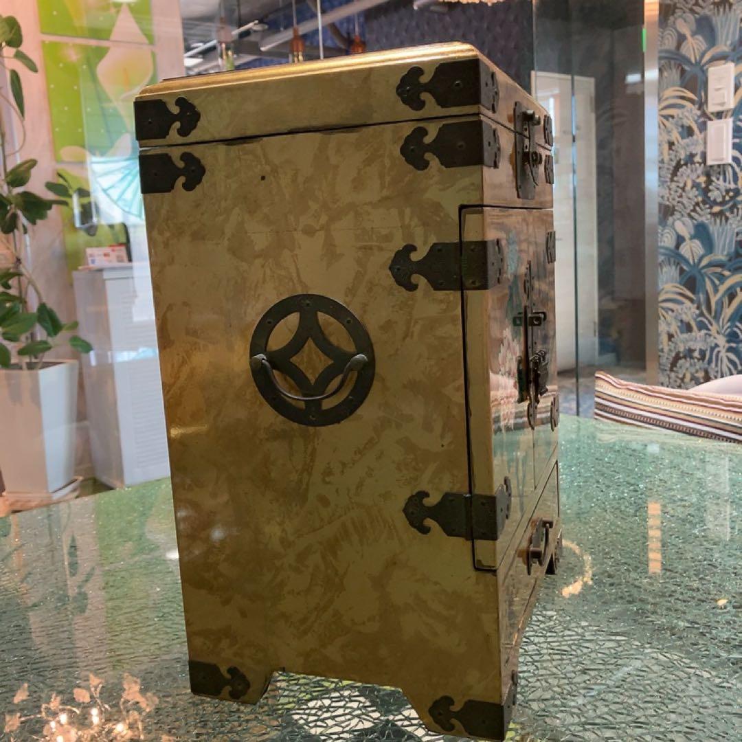 【お値下げしました】化粧箱 宝石箱 中国製 検査済シール有 金色 豪華 花鳥風月