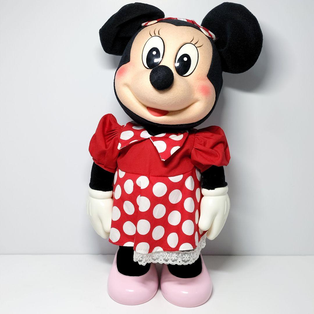 当時物 レア サンキョー ミニーマウス 首振り オルゴール 人形 ドール 特大