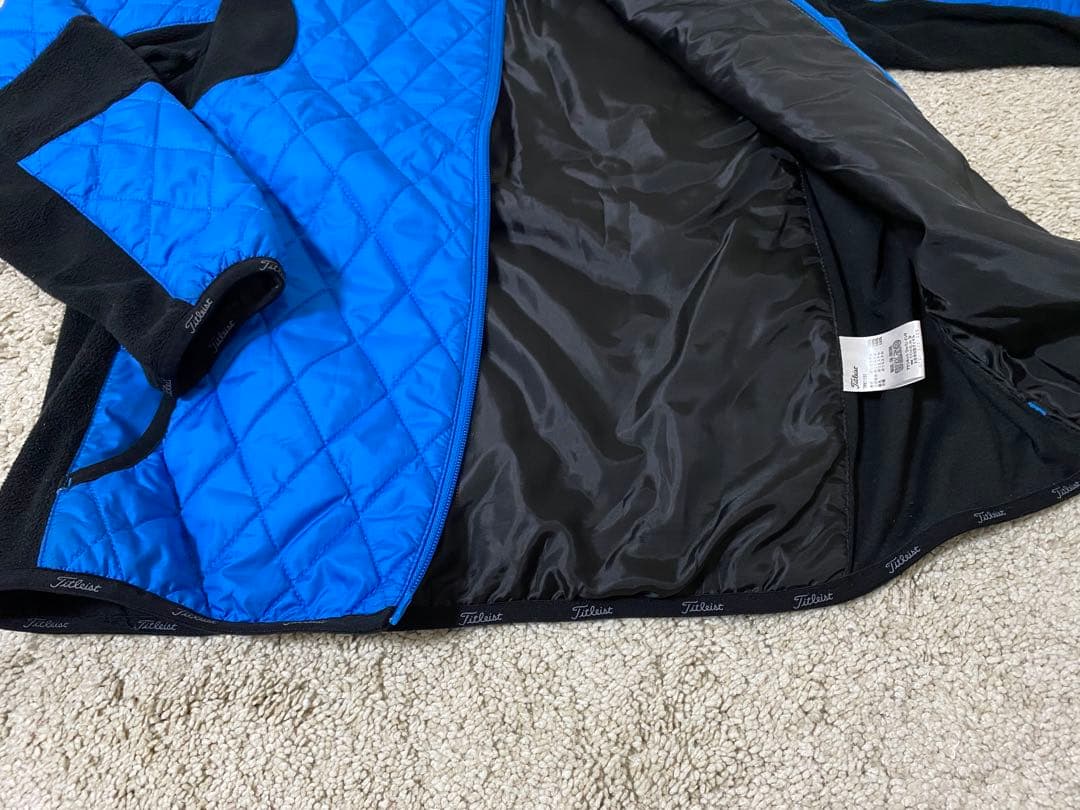 【美品】Titleist タイトリスト 中綿 キルティング フルジップ Ｌ 青