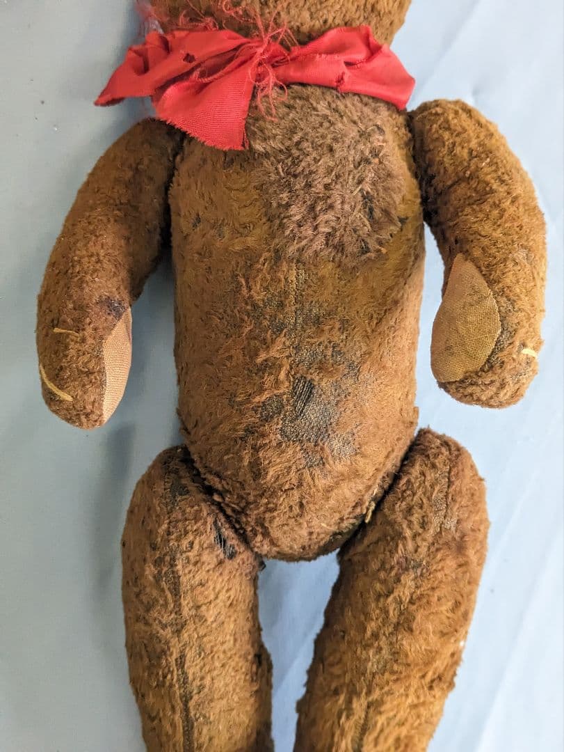 フランス アンティーク テディベア 34cm 1950年代 パッチワークあり