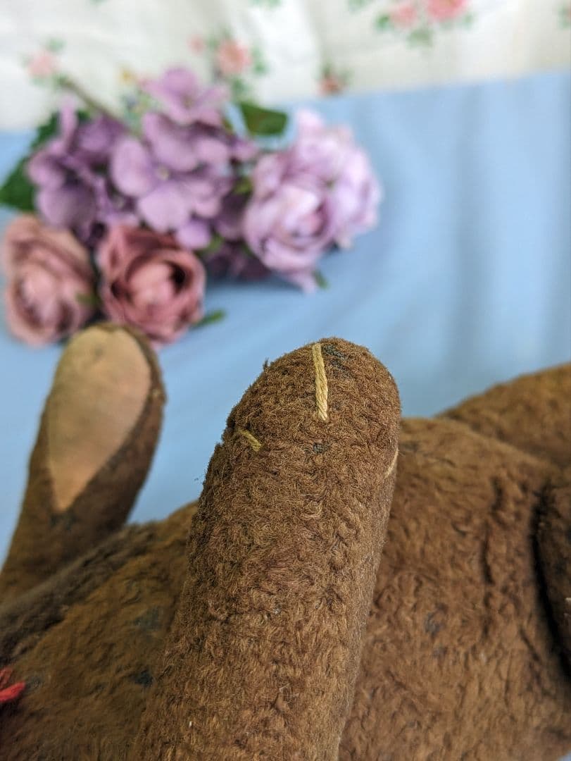 フランス アンティーク テディベア 34cm 1950年代 パッチワークあり