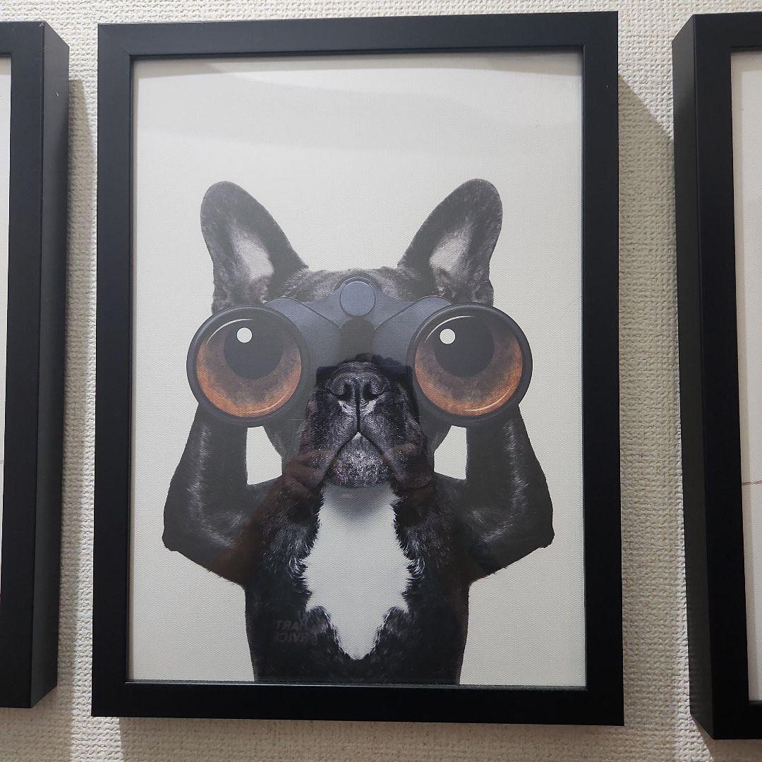 犬のイラスト アート作品 フレーム付き