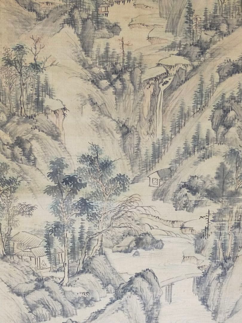 ♥掛軸【長谷川嵐渓】山水図　掛け軸　骨董　古玩　中国