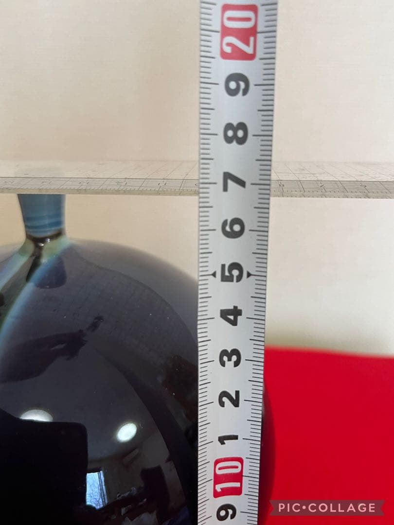 【希少】三代 人間国宝 徳田八十吉 (正彦銘)深厚耀彩 線文 壺 T302