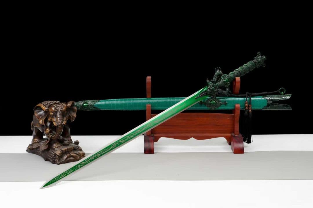 【青竹鋒雲剣】古兵器 刀装具 日本刀　模造刀 居合刀 武士道 鑑賞用 美術刀