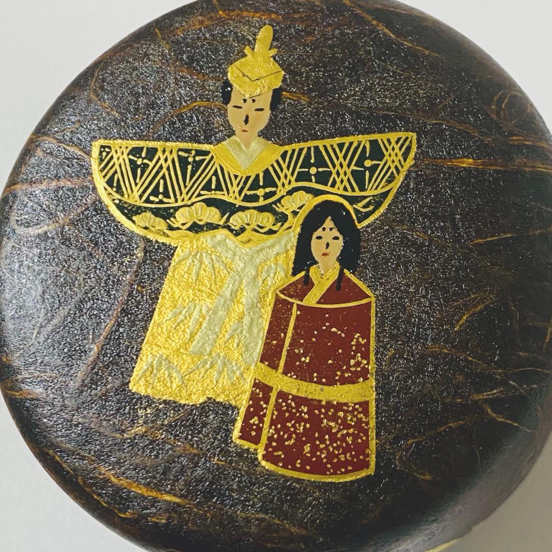 希少 築城筑良造 漆塗 和紙張 立雛 大棗 棗 なつめ 箱付 漆器 茶道具 茶道