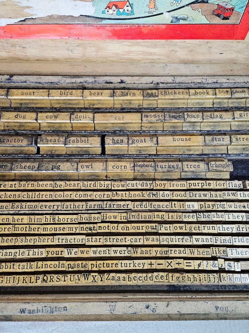 USアンティーク 1930s 印刷用のスタンプセット アルファベット 記号 数字