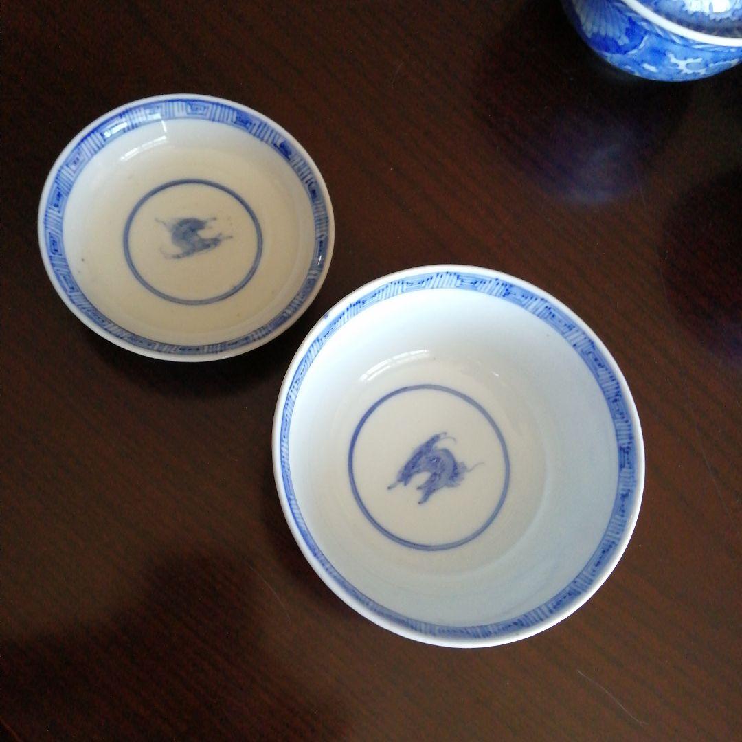 古伊万里　染付総模様蓋付碗　15客　10.8cm　江戸後期