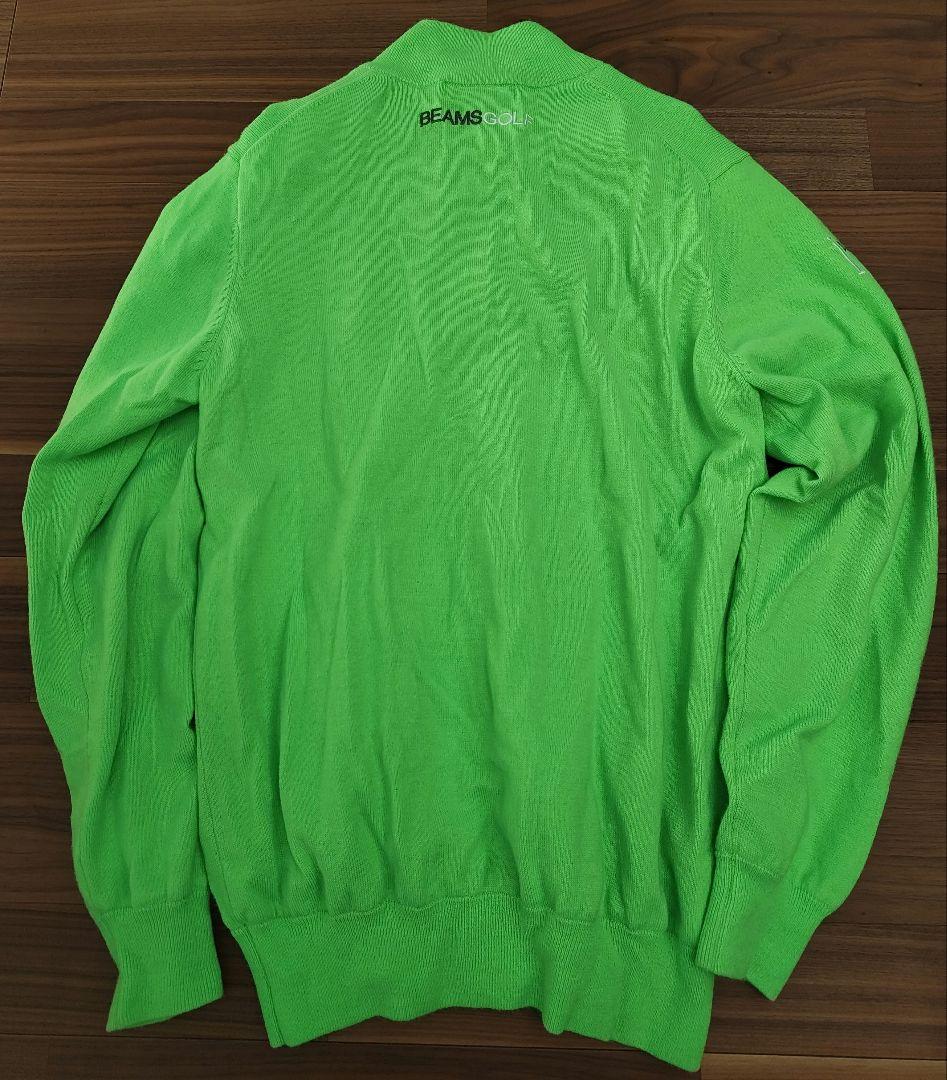BEAMS GOLF スターフラッグロゴ ツアー 裏地付き ニット ブルゾン