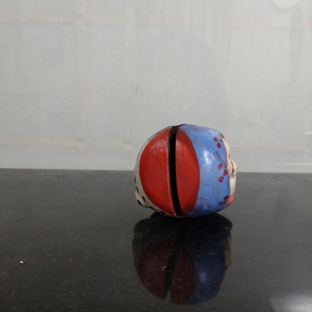 昭和のおかめとひょっとこの 2面の陶器製土鈴