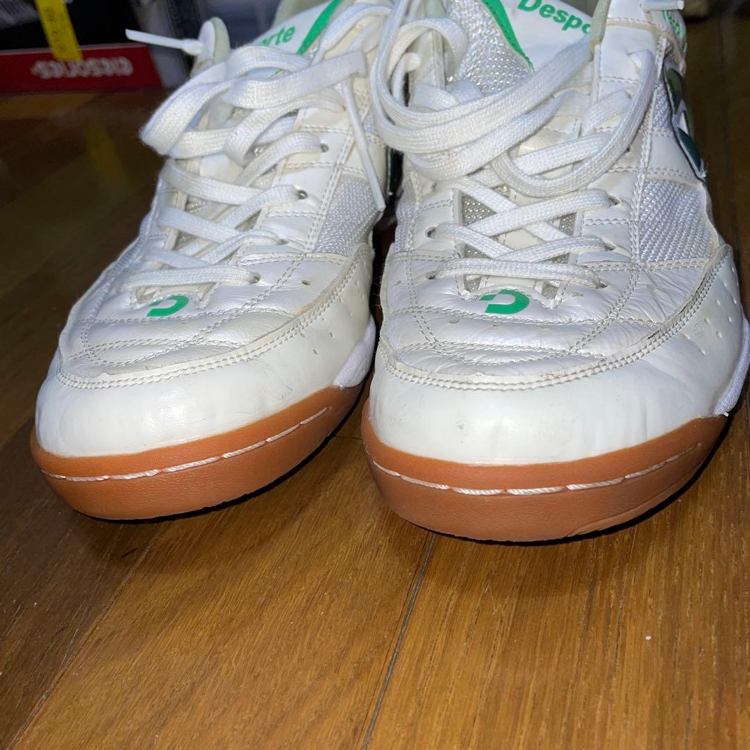 超美品　使用1回 Desporte フットサルシューズ ホワイト/グリーン