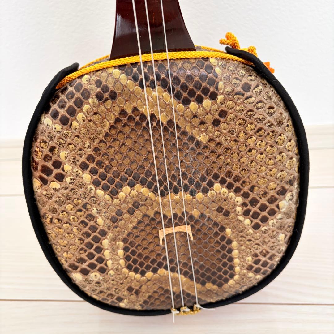 沖縄三線 本皮 本革 蛇皮 蛇革 三味線 琉球 沖縄