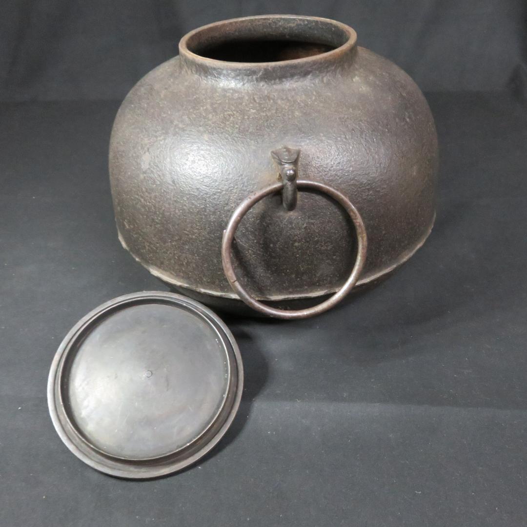 茶釜 木箱 茶道具 真形釜 高橋敬典 人間国宝 共箱 錆