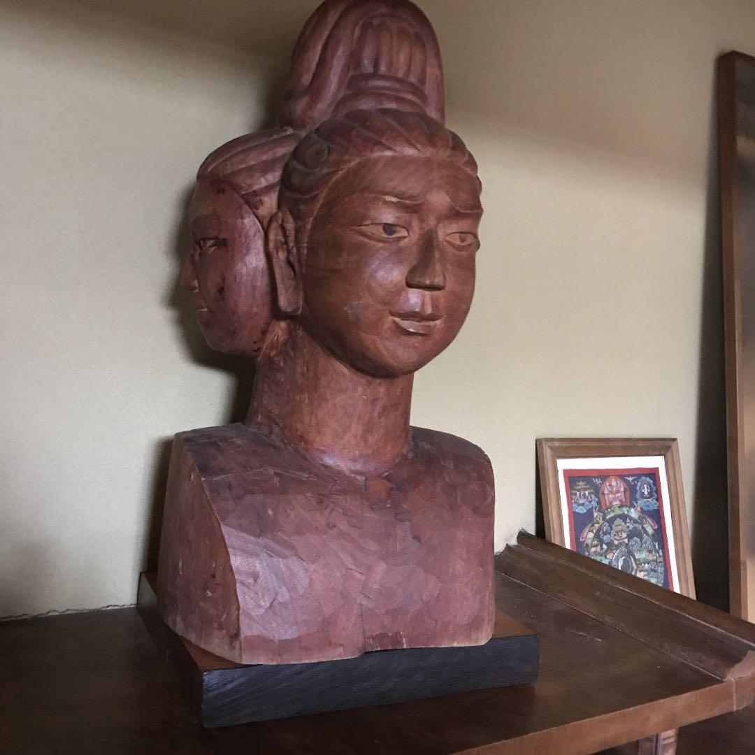 木彫　阿修羅像？　仏像　　頭部　大幅値下げ