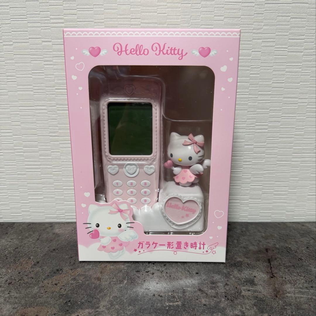 新品未開封品 サンリオ ガラケー形置き時計 ハローキティ キティ