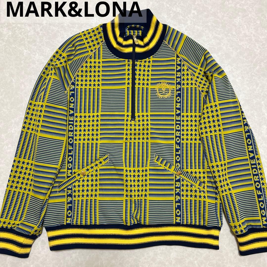 マークアンドロナ★総柄★スター★スカル★ハーフジップ【メンズ サイズ48（L）】