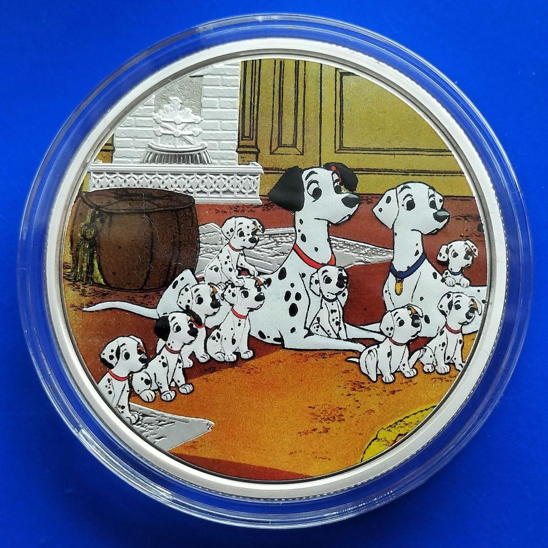 mdga ★101匹わんちゃん「ファミリー」2ドルカラー銀貨　ダルメシアン