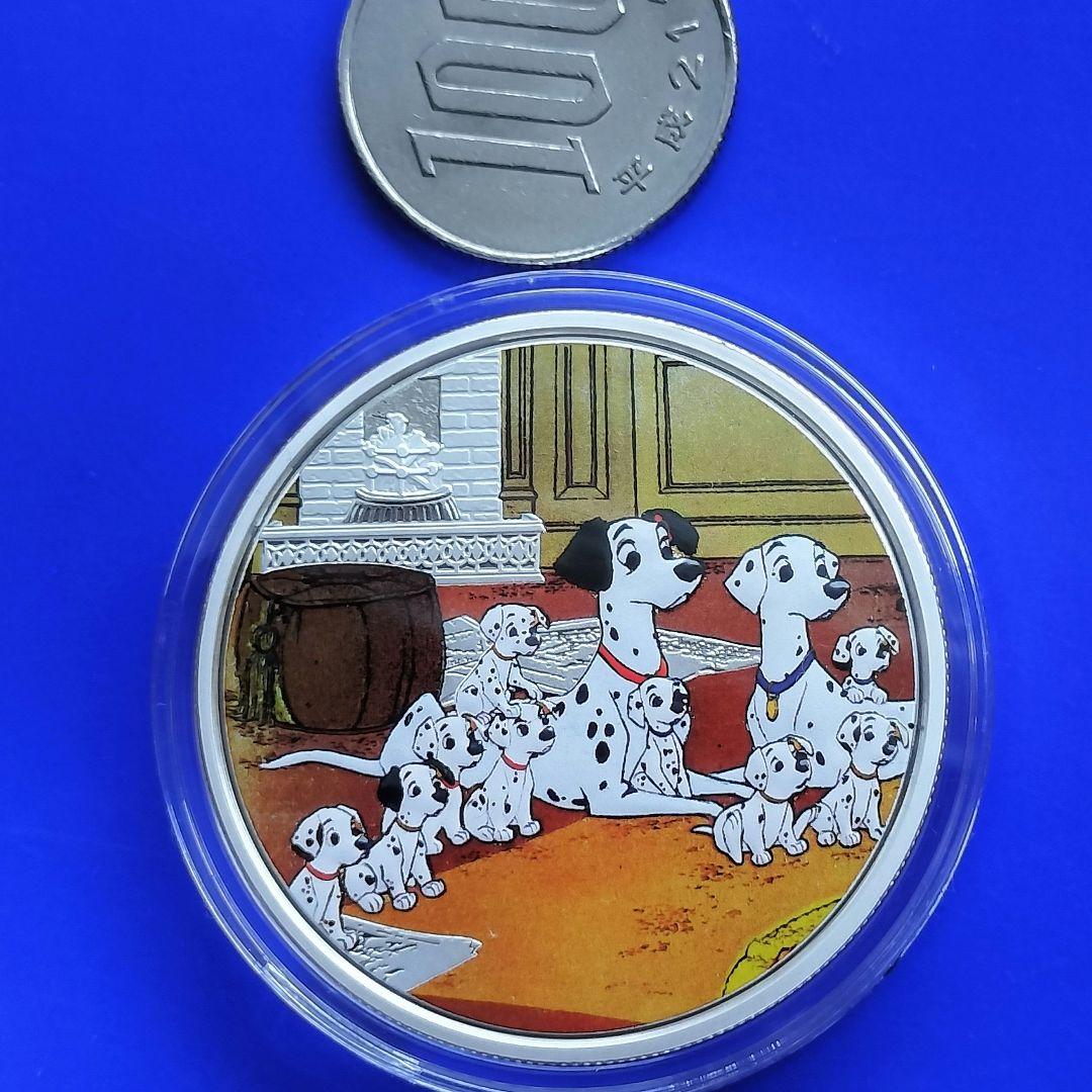mdga ★101匹わんちゃん「ファミリー」2ドルカラー銀貨　ダルメシアン