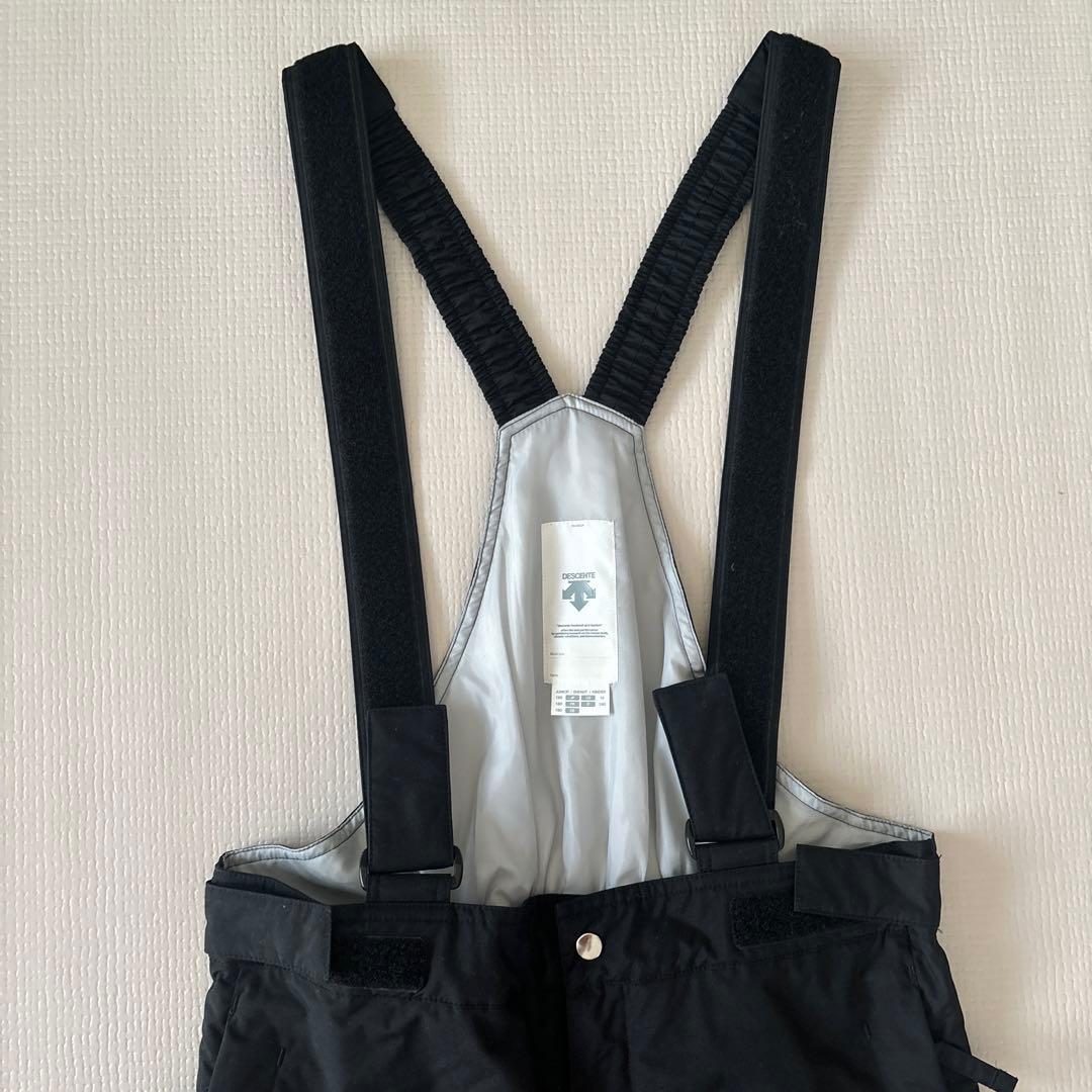 DESCENTE 子ども用スノーボードウェア 上下セット 黒蛍光イエロー 160