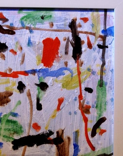 抽象画　　「彩-11」　色紙に油彩の抽象画