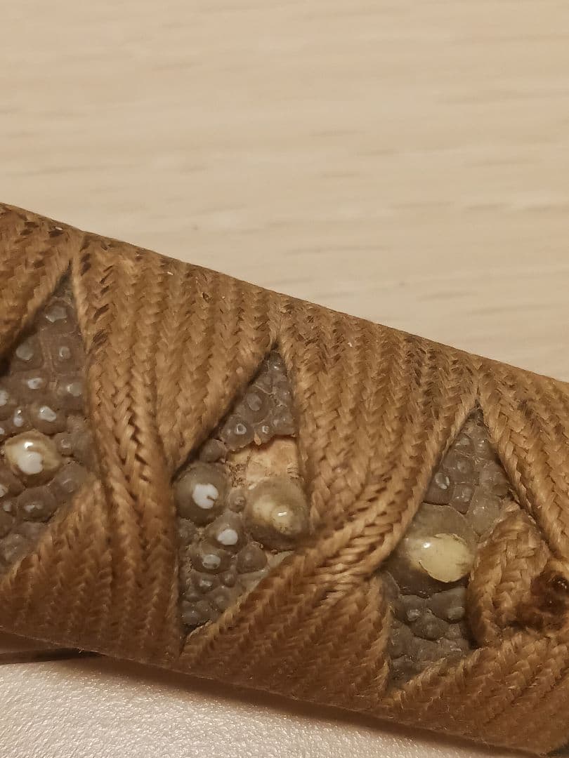 刀装具　武具　拵え　目貫　柄　本鮫皮 金象嵌　江戸時代前期