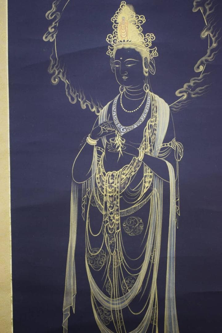 真作/市原春晃/聖観世音菩薩/聖観音/布袋屋掛軸HG-720