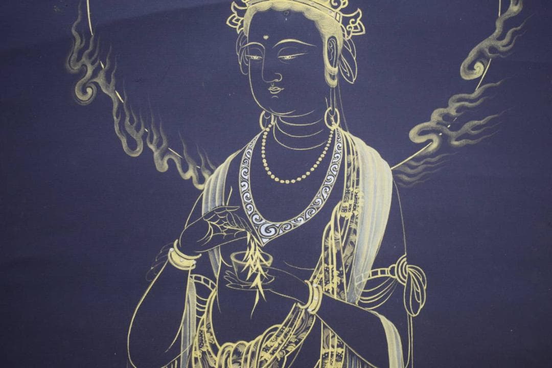 真作/市原春晃/聖観世音菩薩/聖観音/布袋屋掛軸HG-720