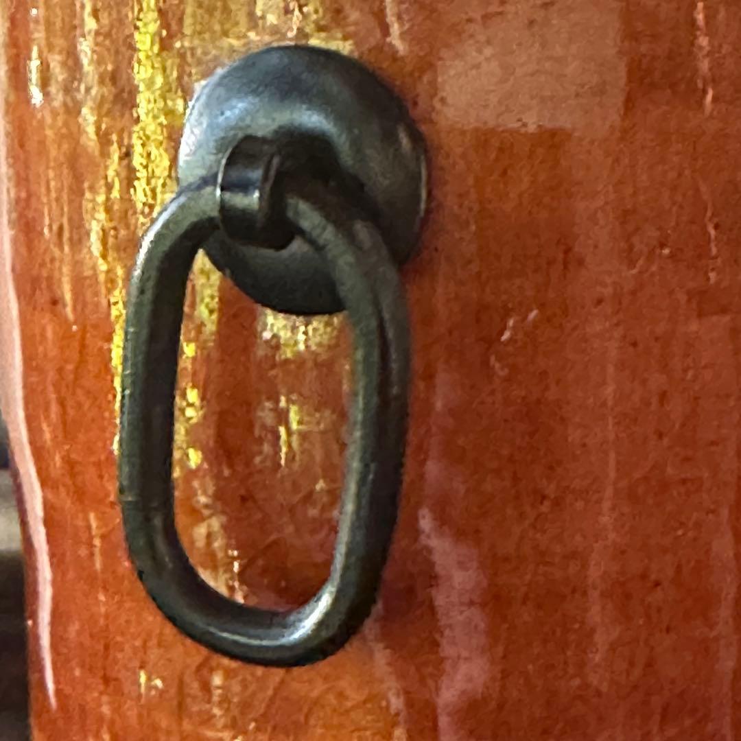 2155様感謝‼️KUTANI飴色人間国宝十代長左衛門未使用飴釉筒形掛花入桐箱