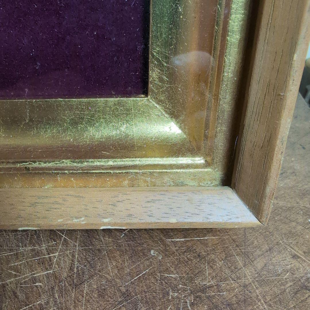 石永皓一郎　人形 金色フレーム 少女人形の肖像　新美術協会会員