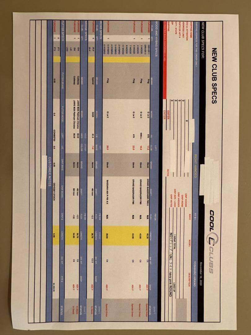 Ping GLe2 シャフト硬さR1クラブセットand JAWSウェッジ