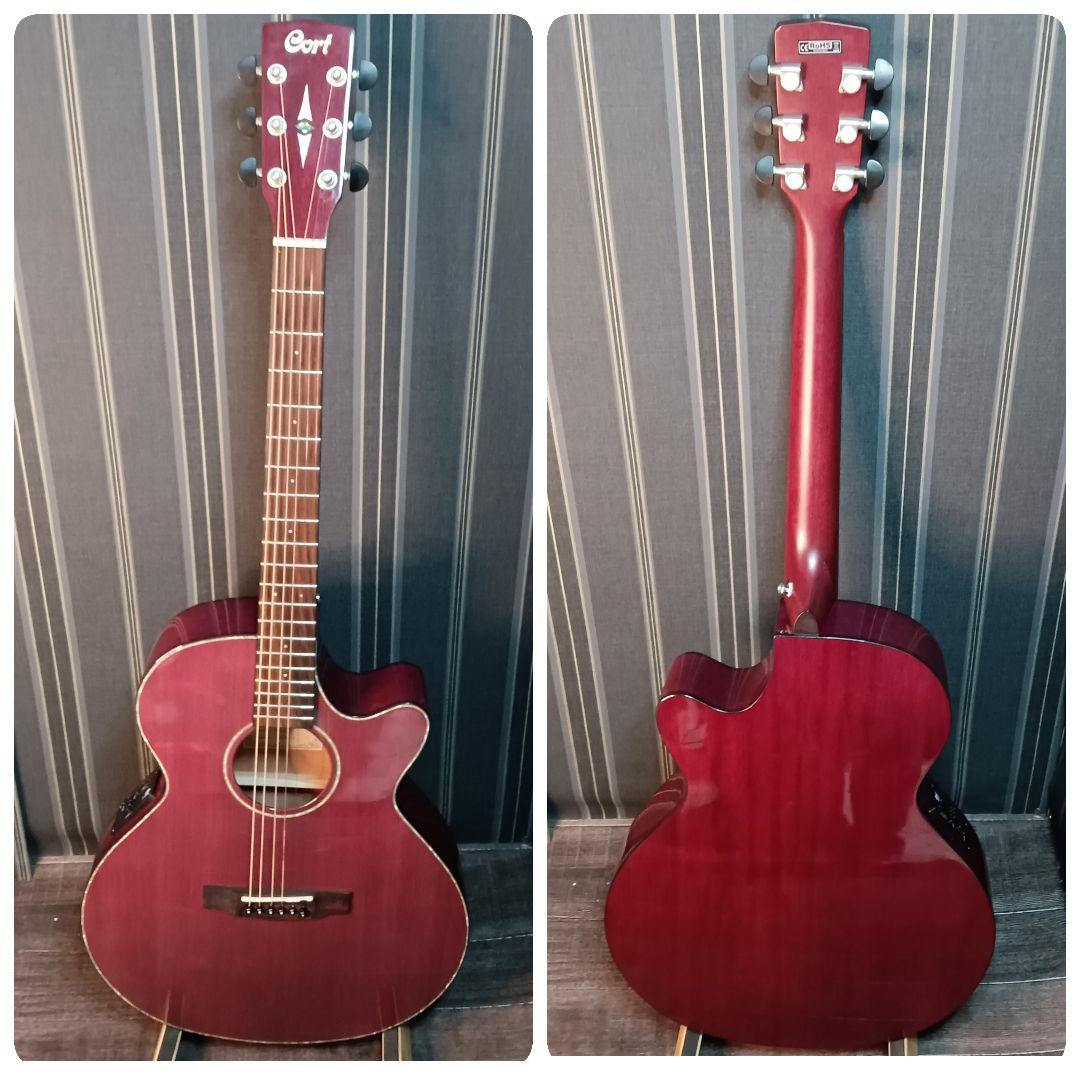 エレアコ Cort コルト パープル 紫 エレキ アコースティックギター SFX