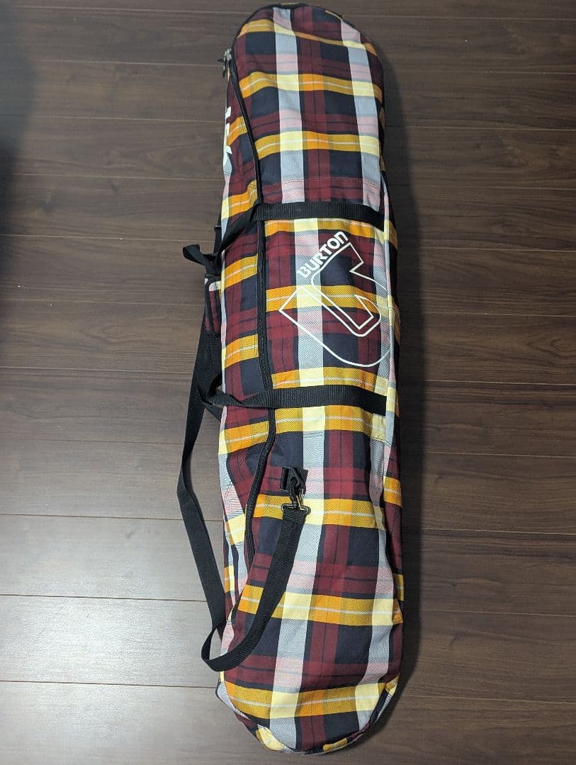 Burton 156スノーボードケース　バッグ　チェック柄　レッド　赤　イエロー