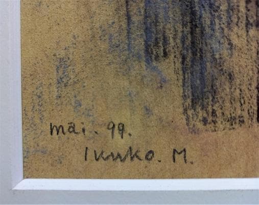 ハンガリー人の画家が描いたパステル画、サインがあるが読めません。М15号位の大作