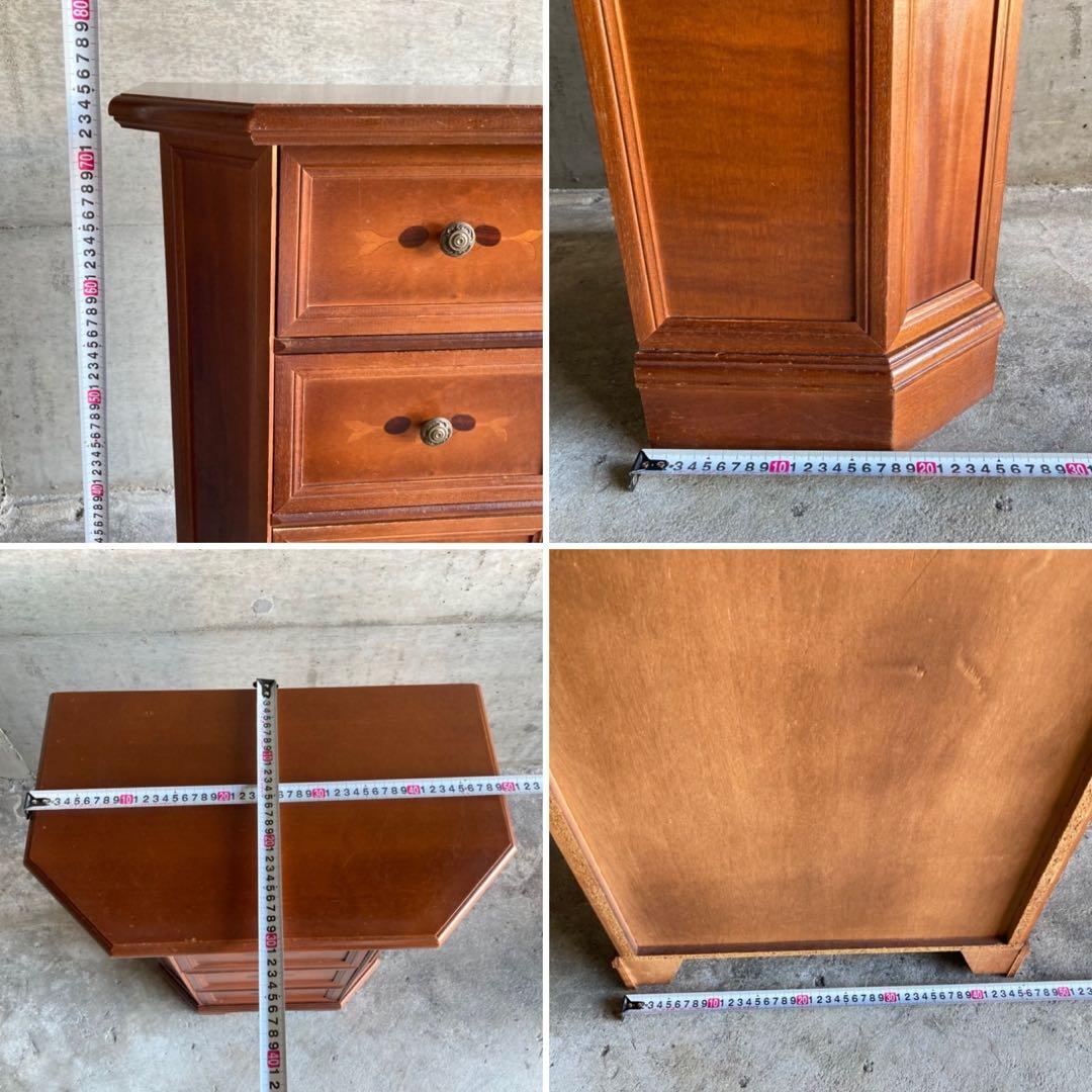 チェスト キャビネット カウンター 飾り台 置物台 木製 象嵌 家具 レトロ