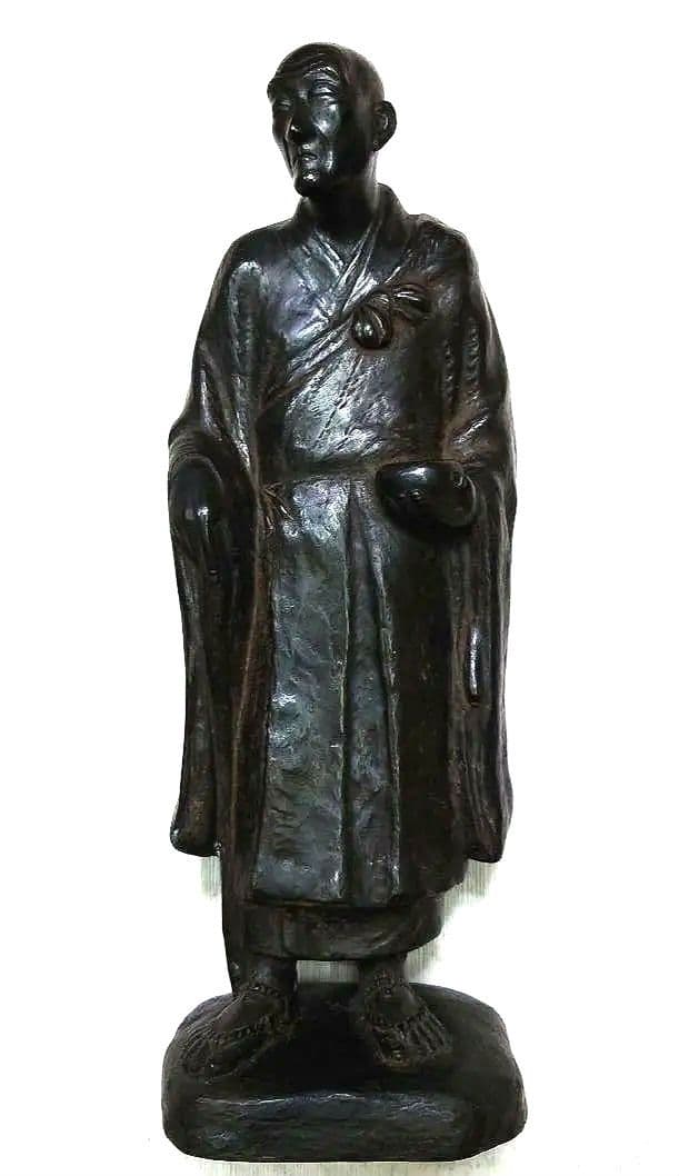 新春特価◆良寛和尚 托鉢 ブロンズ◆良寛生誕地越後出雲崎町出身彫刻家 茂木弘次作