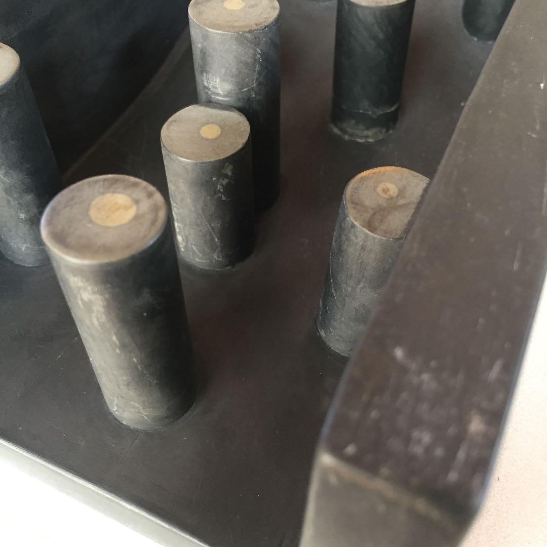 硯 中国端渓 太史硯 (北斗七星) 眼柱11個　鑑賞石