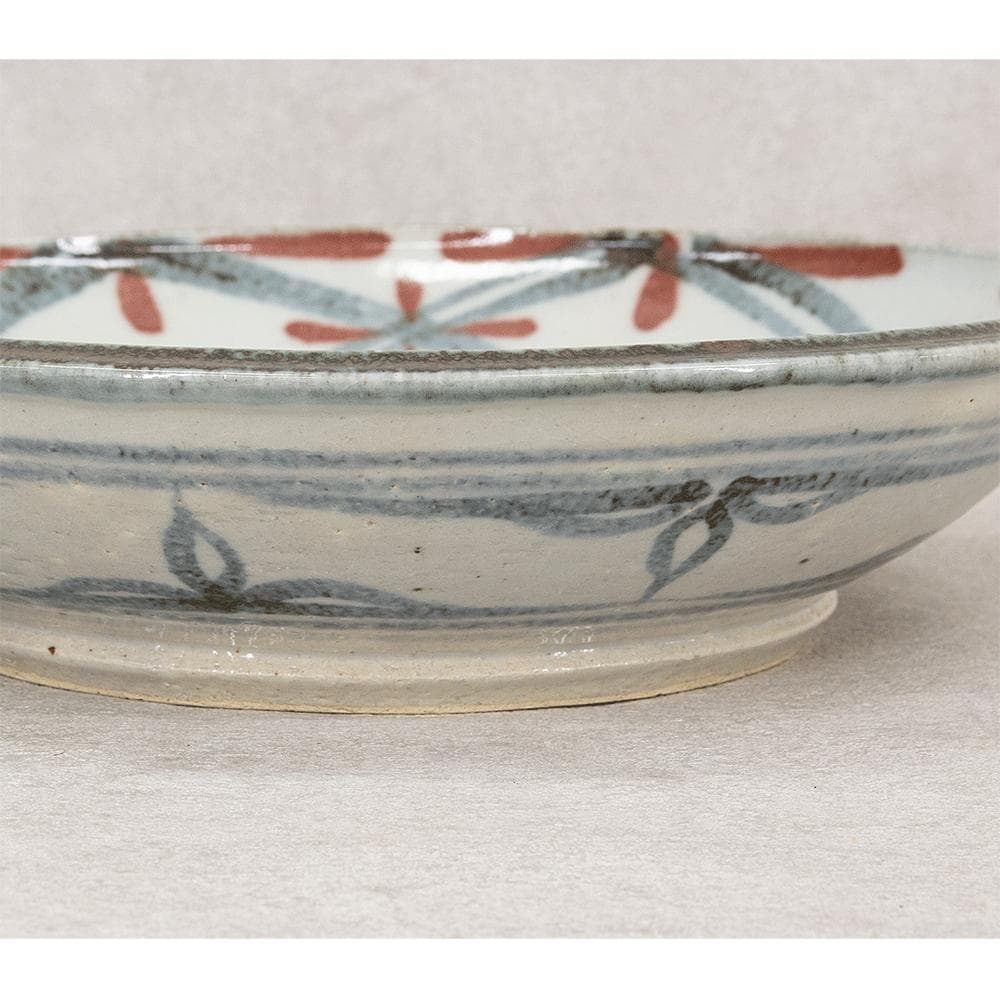 河井久 飾り皿 大皿「花紋鉢」直径34.1cm 共箱 河井寛次郎・河井武一に師事