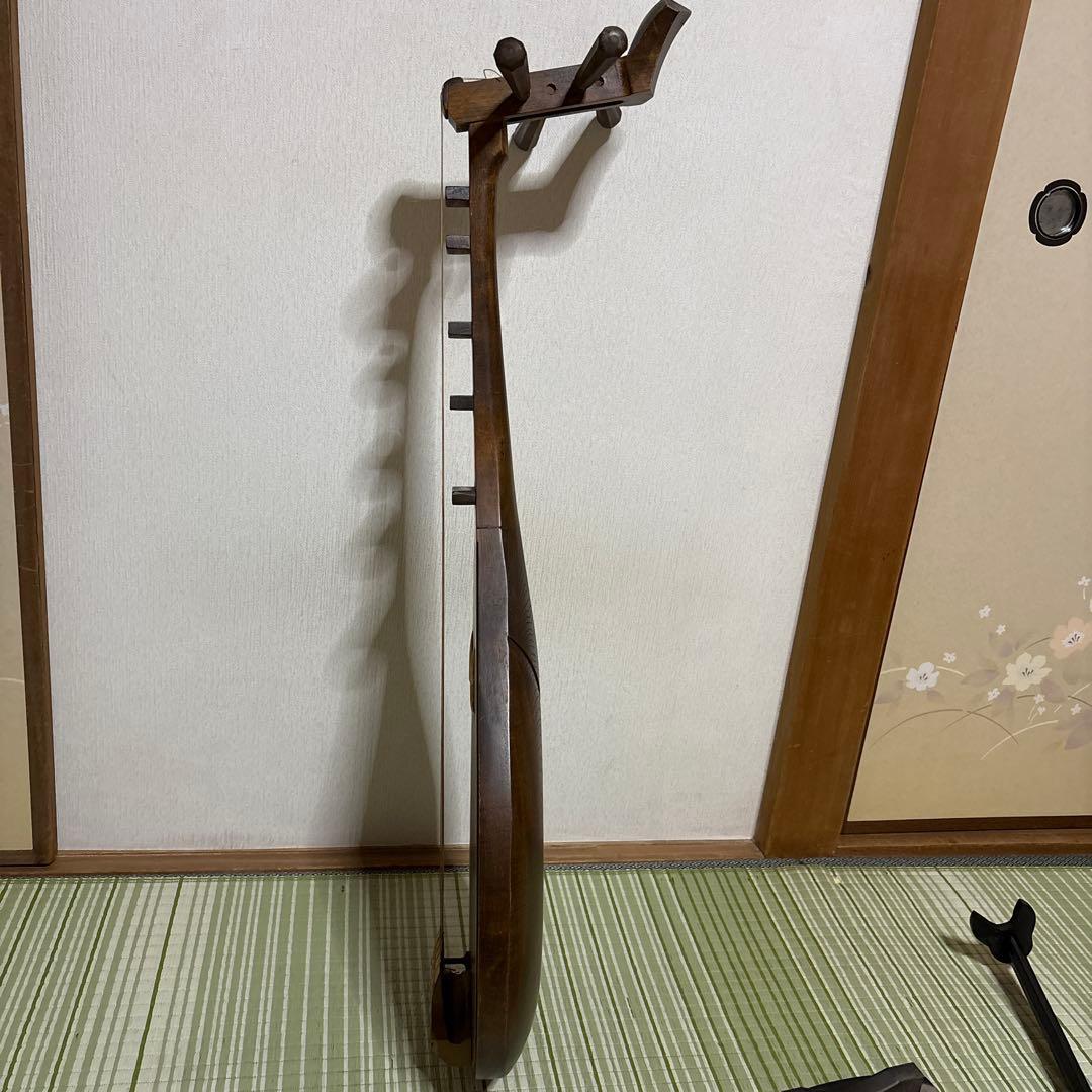 筑前琵琶　四弦　五柱　琵琶 螺鈿希少　琵琶立て　弦楽器　琵琶台　民族楽器　4弦