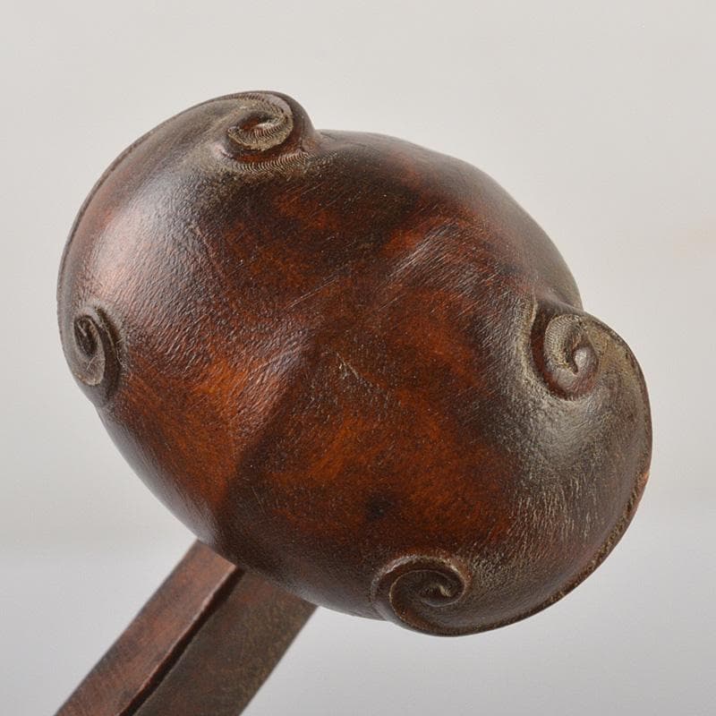 中国　唐木紅木彫刻　如意　置物　C　6694E