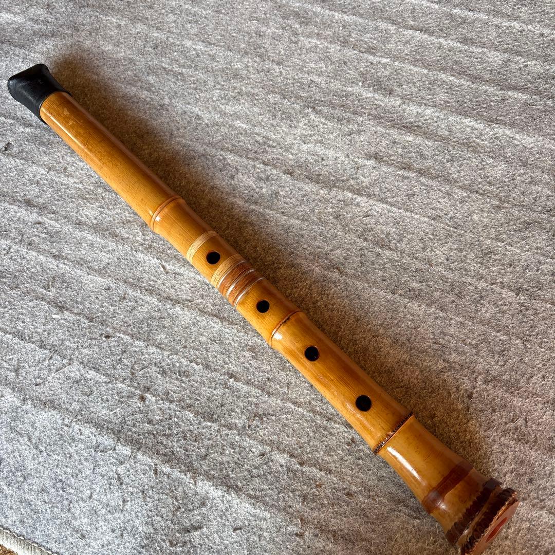 253⭐️尺八　一尺八寸管　真山銘三印歌口白金巻き