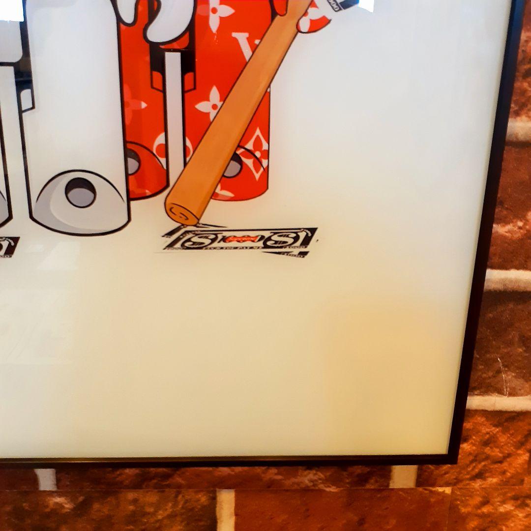 特殊ミラーアートパネル　ベアブリック　Louis Vuitton　Supreme