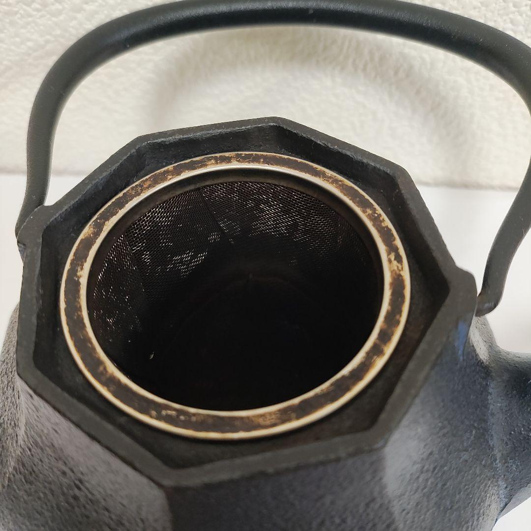 八角形 鋳鉄 鉄瓶 つまみ付き（南部鉄器）