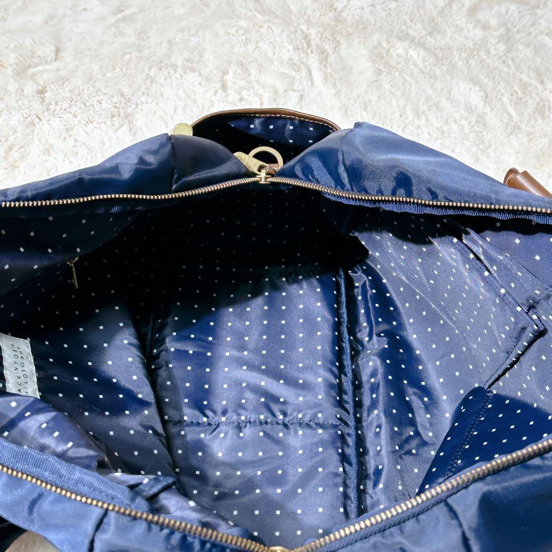 マッキントッシュフィロソフィー ネイビー ナイロン ボストンバッグ2WAY