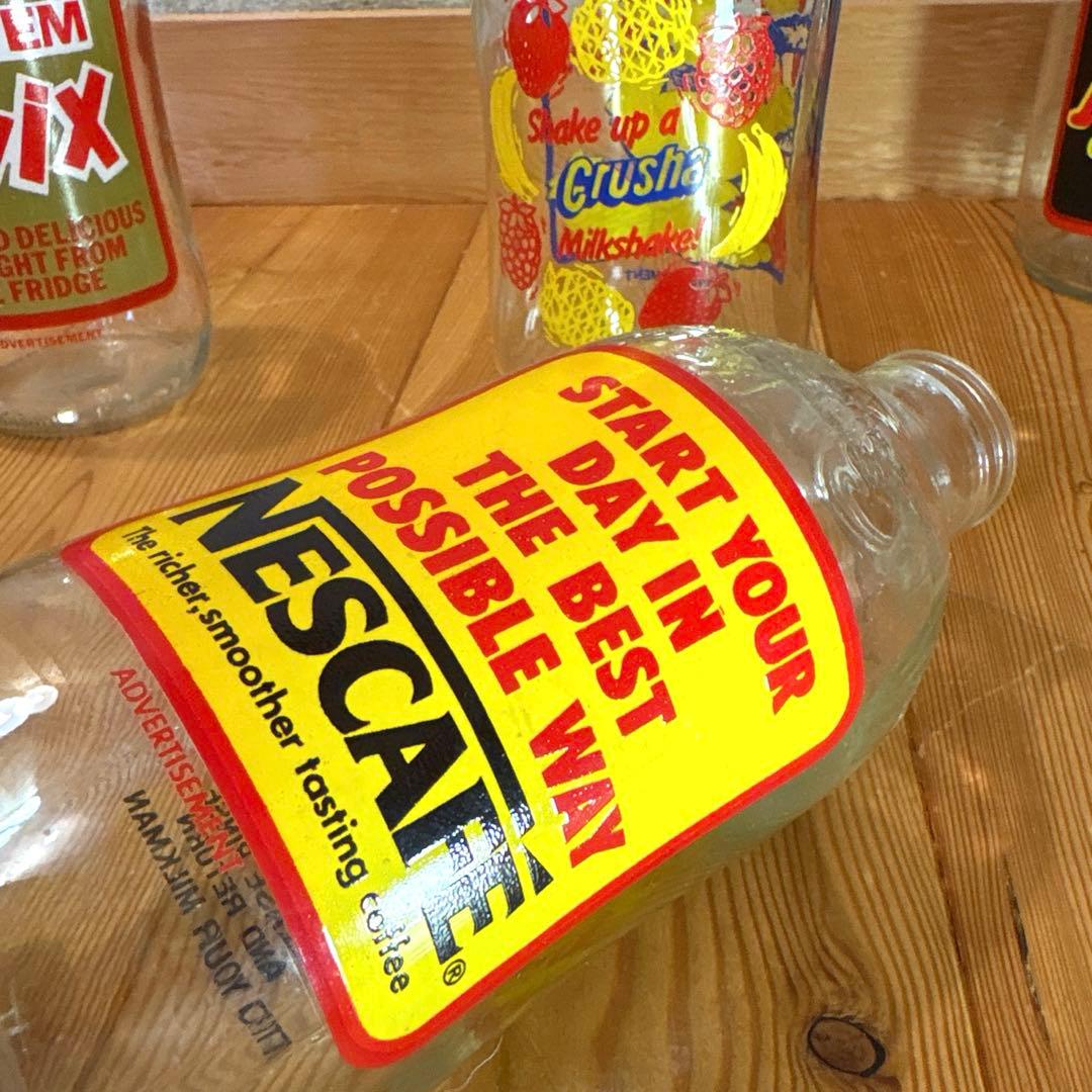 80年代　イギリス　アドバタイジング　牛乳瓶　セット