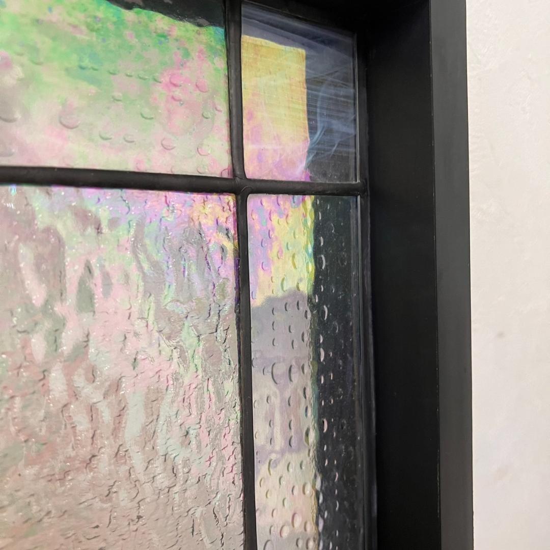 フォロー割　大型ヴィンテージ　ステンドグラス　アンティークパネル 82×83.5