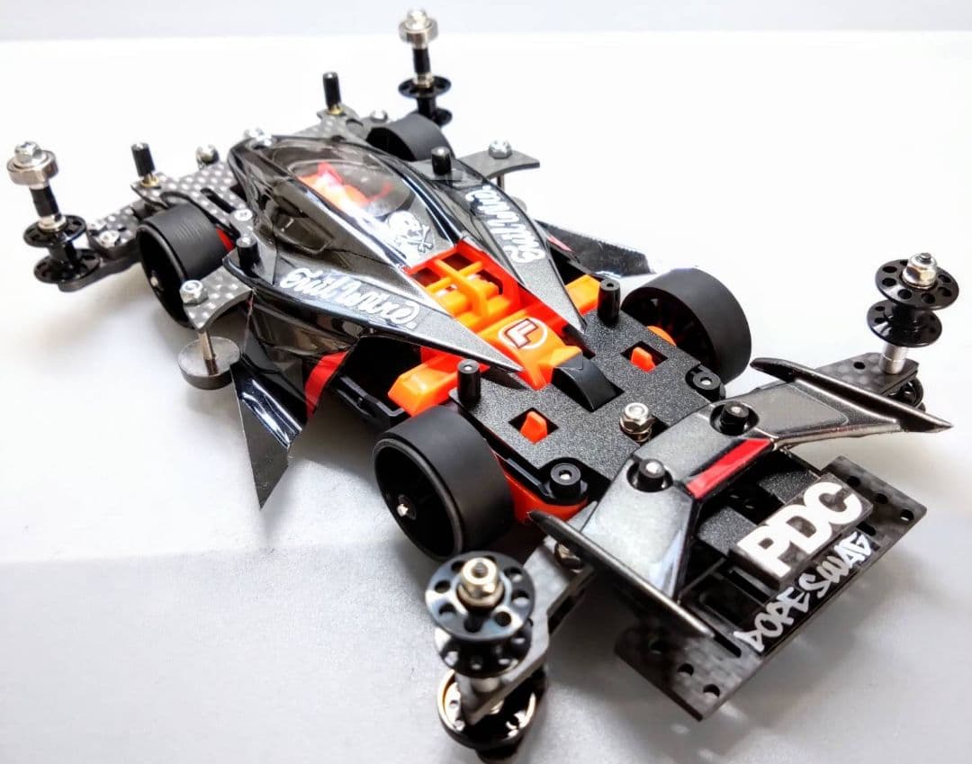 ミニ四駆 完成品 デュアルリッジ 蛍光オレンジ MSフレキ