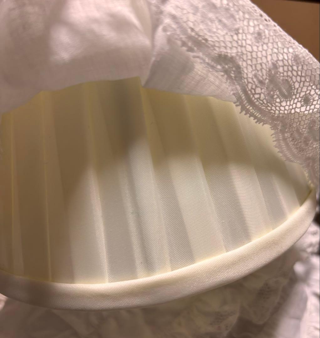 最終① ランプシェード　フリルカバー　フランスアンティーク　リメイク